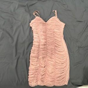 Pink ruffled dress